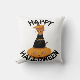 Happy Halloween Oliver! Throw Pillow