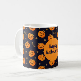 Happy Halloween or Your Text Funny Scary Pumpkins Coffee Mug