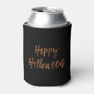Happy Halloween Orange and Black Halloween Can Cooler