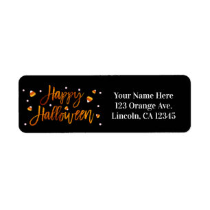 Happy Halloween Orange Foil Modern Script Trendy
