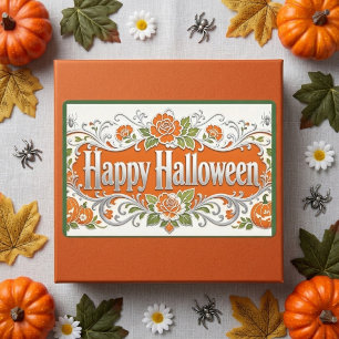 Happy Halloween Orange Jack Fall Art 1st Birthday Sticker
