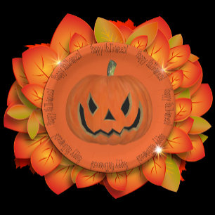 Happy Halloween Orange Jack Pumpkin Face Party Paper Plate