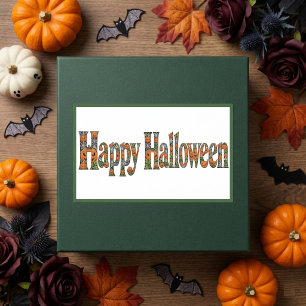 Happy Halloween Orange Jacks Spider Web Autumn Art Sticker
