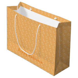 Happy Halloween Orange Large Gift Bag