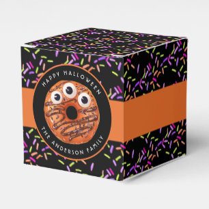 Happy Halloween Orange Monster Doughnut Sprinkles Favor Box