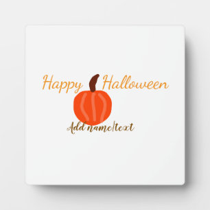 Happy Halloween orange pumpink fall orange brown Plaque