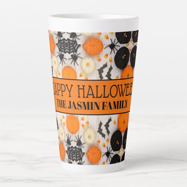 Happy Halloween Orange Pumpkin  Latte Mug (Front)