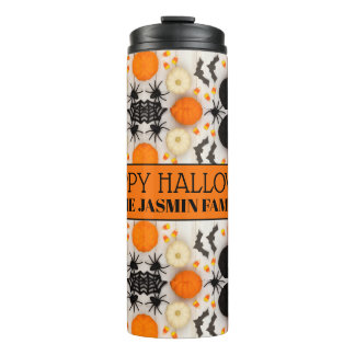 Happy Halloween Orange Pumpkin  Thermal Tumbler