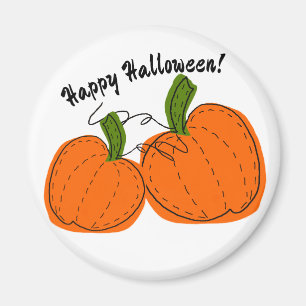 Happy Halloween Orange Pumpkins Magnet