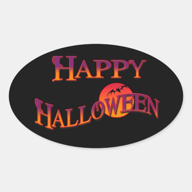 Happy Halloween Oval Sticker (Front)