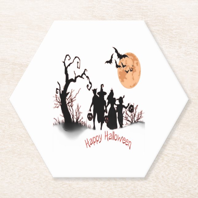 Happy Halloween       Paper Coaster (Front)