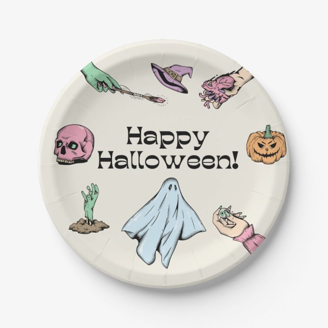 Happy Halloween Paper Plate (Front)