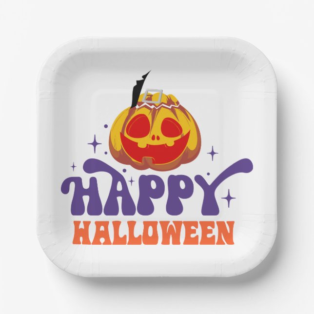 Happy Halloween Paper Plate (Front)