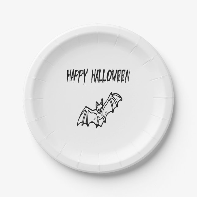 happy halloween                             paper plate (Front)
