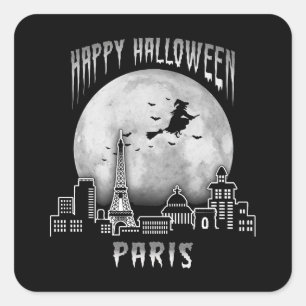 Happy Halloween Paris France Square Sticker