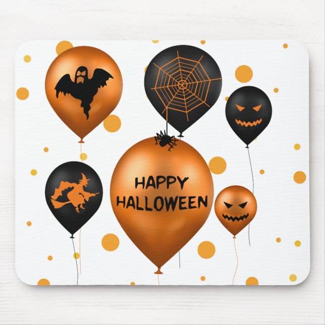 Happy Halloween Party Balloons Mouse Pad (Front)