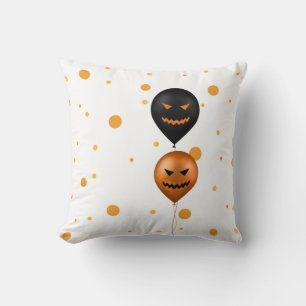 Happy Halloween Party Balloons Throw Pillow