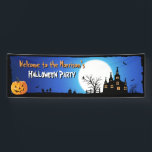 Happy Halloween Party Blue Moonlight Scary Night Banner<br><div class="desc">Happy Halloween Party Blue Moonlight Scary Night Design Template. You can click the "Customize it" button to adjust text style,  colours,  sizes and more. 

The Blue Version Designs with Different Sizes:


     
The Yellow Version Designs with Different Sizes:</div>
