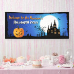 Happy Halloween Party Blue Moonlight Scary Night Banner<br><div class="desc">Happy Halloween Party Blue Moonlight Scary Night Design Template. You can click the "Customize it" button to adjust text style,  colours,  sizes and more.</div>