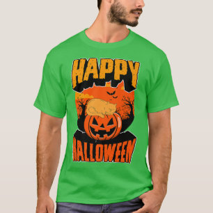 Happy Halloween Party Cute Napping Peaceful Cat Pu T-Shirt