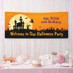 Happy Halloween Party - Eat, Drink and Be Scary Banner
