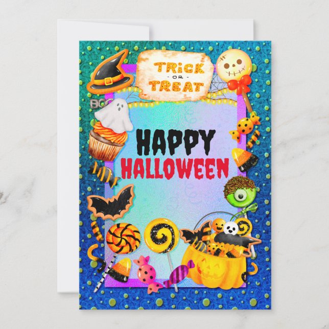 Happy Halloween party filled with trick-or-treat Invitation (Front)