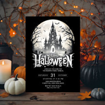 Happy Halloween Party Invitation | Haunted Castle 