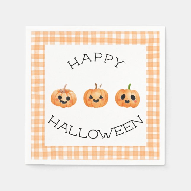 Happy Halloween Party Jack-o’-lantern  Napkin (Front)