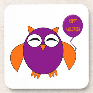 Happy Halloween Party Owl Coaster