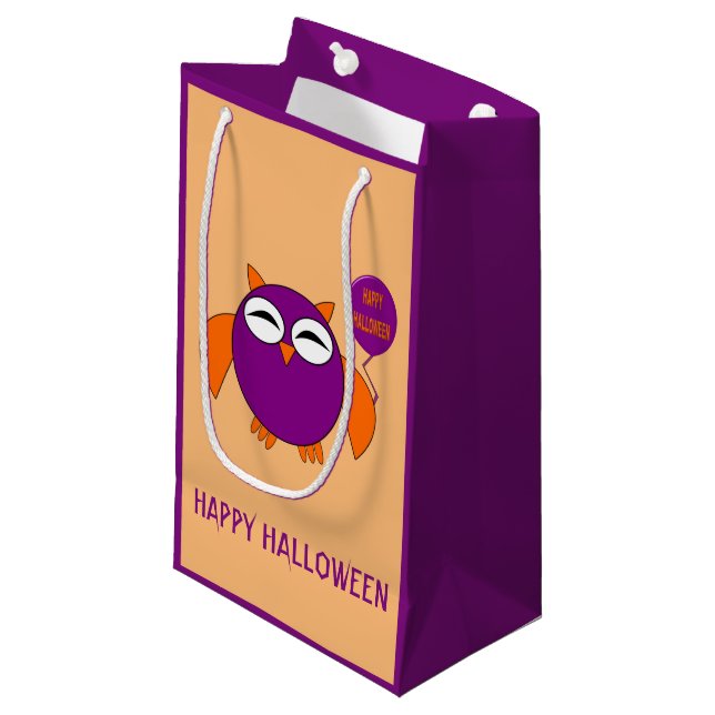Happy Halloween Party Owl Custom Gift Bag (Front Angled)