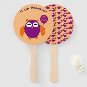 Happy Halloween Party Owl Custom Hand Fan