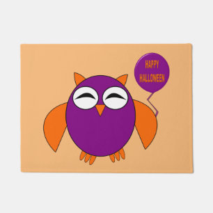 Happy Halloween Party Owl Doormat