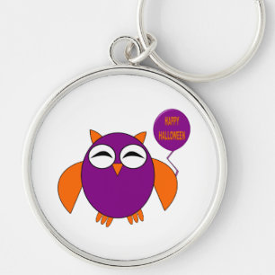 Happy Halloween Party Owl Keychain