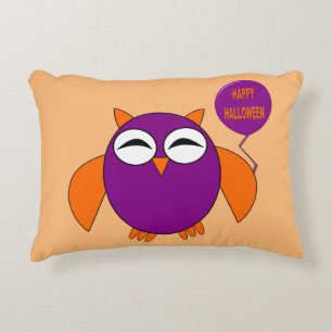Happy Halloween Party Owl Pillow