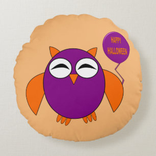 Happy Halloween Party Owl Pillow