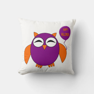Happy Halloween Party Owl Pillow