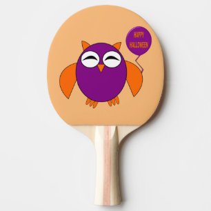 Happy Halloween Party Owl Ping Pong Paddle