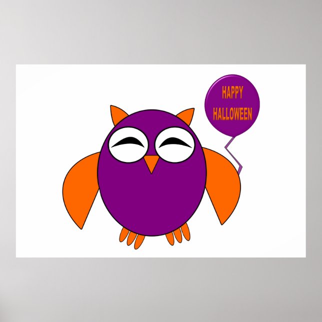 Happy Halloween Party Owl Poster (Front)