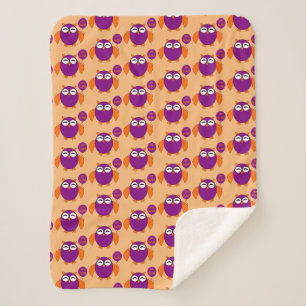 Happy Halloween Party Owl Sherpa Blanket