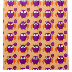 Happy Halloween Party Owl Shower Curtain