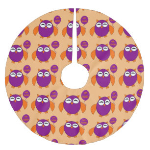 Happy Halloween Party Owl Tree Skirt