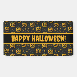 Happy halloween party spooky pumpkin cartoon dark banner