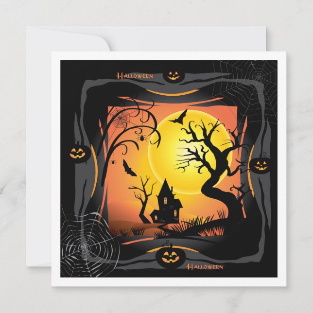 Happy Halloween Party "Treat or Trick" Card (Front)