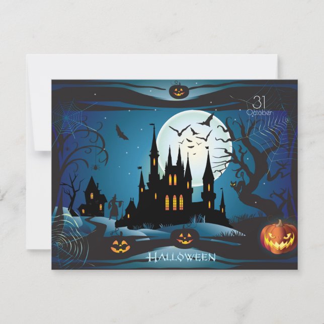 Happy Halloween Party "Treat or Trick" Card (Front)