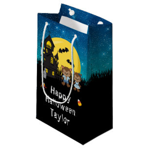 Happy Halloween Party Werewolf Blue Small Gift Bag