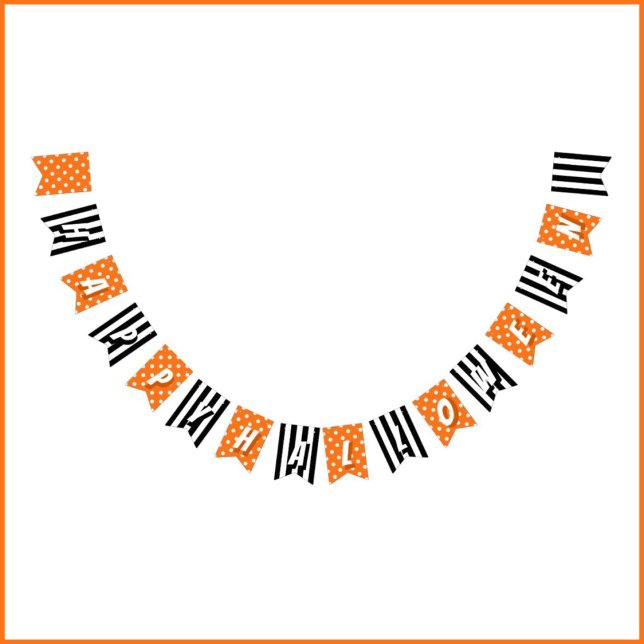 Happy Halloween Patterned Black and Orange Bunting Flags (Creator Uploaded)