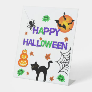 Happy Halloween Pedestal Sign