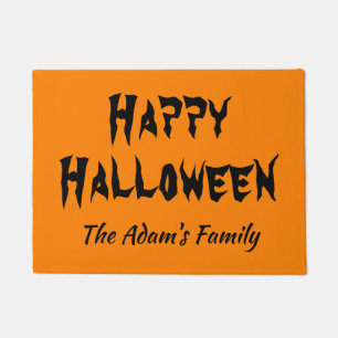 Happy Halloween Personalized Orange Doormat