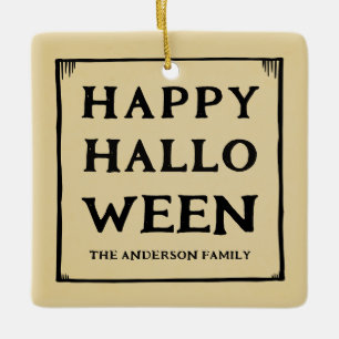 happy halloween pet photo ceramic ornament