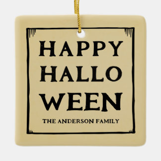 happy halloween pet photo ceramic ornament